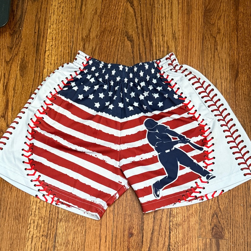 Patriotic Baseball Kids Shorts